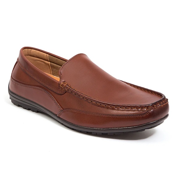 NWOT MEN'S DRIVE IN DARK LUGGAGE Wide Loafers - Picture 1 of 5